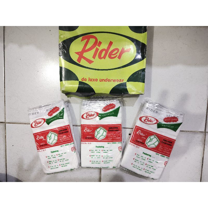 3 Pcs CD Rider Putih R125B Pria Dewasa | Open | R 125 B Celana Dalam Laki Laki Pakaian Dalam Underwear Grosir