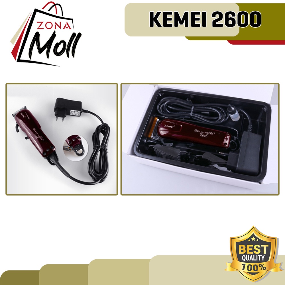 ORI KEMEI KM 2600 ALAT CUKUR RAMBUT KM2600 HAIR PROFESSIONAL CLIPPER RECHARGEABLE ELECTRIC