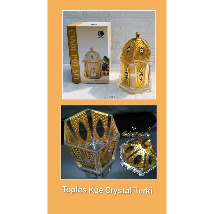 TOPLES KUE KACA TOPLES CANDY POT SET TOPLES KUE CRYSTAL TRUKI TOPLES KUE MEWAH