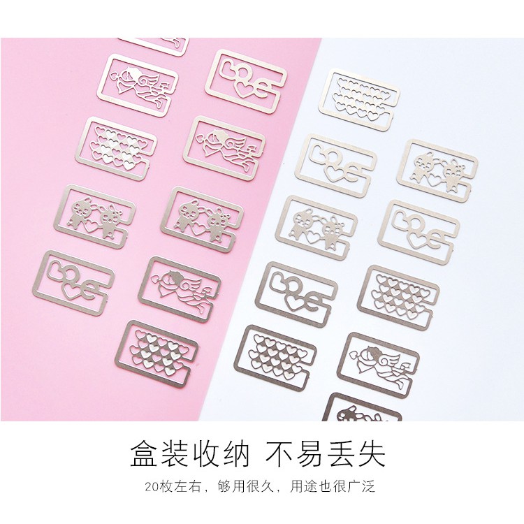 Cute Bookmark Paperclips Boxed Mini Metal 20 pieces/ box