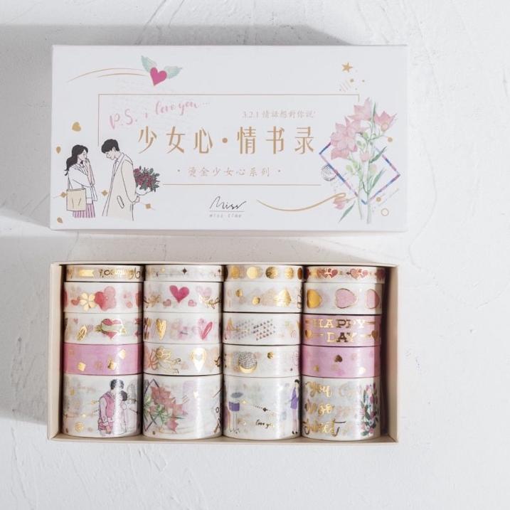 

Barang Pilihan.. washi tape selotip premium set gold foil jepang