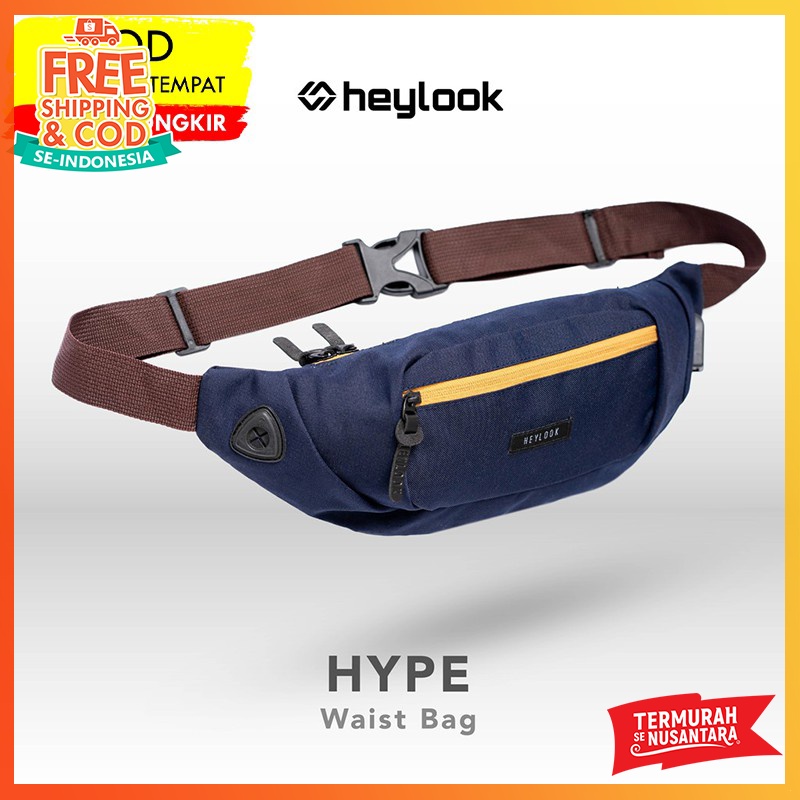 [BISA COD] PROMO ! TRM waistbag Sport tas selempang olah raga Y23x Waterproof Bisa dilipat Hitam