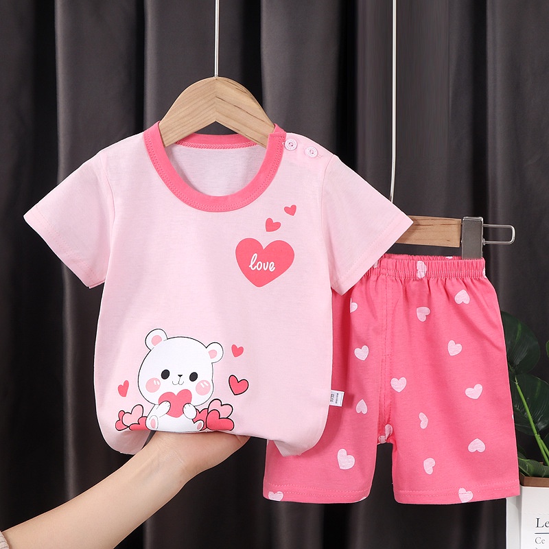 TSC - BBA1 Setelan Anak 0- 3 Tahun Model 1 - 10 Baju Setelan Anak Piyama Tidur Pendek Jumper Anak Bayi