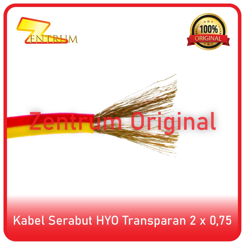 KABEL LISTRIK SERABUT HYO TRANSPARAN 2 x 0.75 (50 Meter)