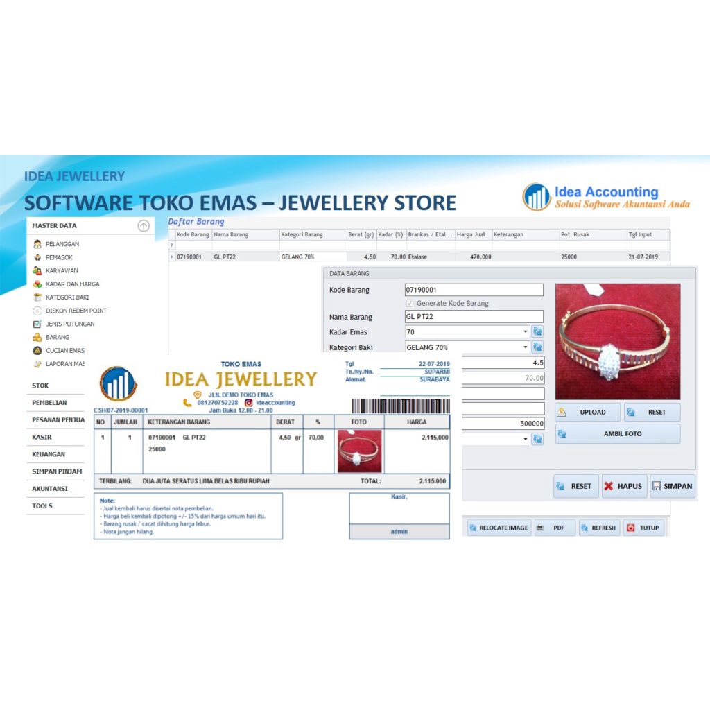 SOFTWARE TOKO EMAS LENGKAP IDEA JEWELLERY