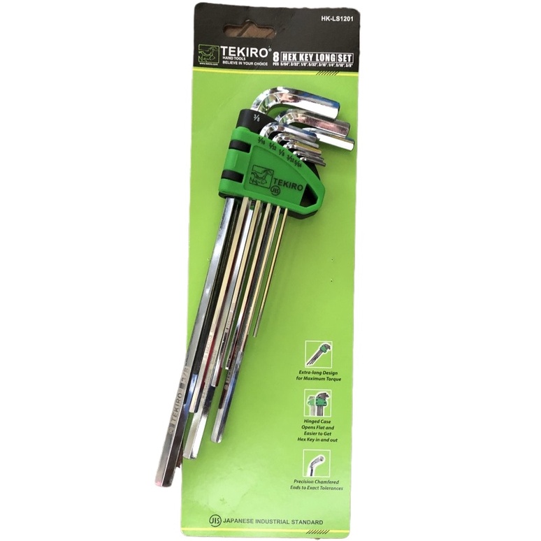 Kunci l set tekiro inci panjang 8 pcs - alat perkakas