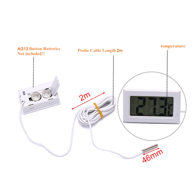 ★Dengan Probe★ Termometer Akuarium Digital/LCD Aquarium Thermometer/Mini Termometer Akuarium Digital/Termometer LCD Digital