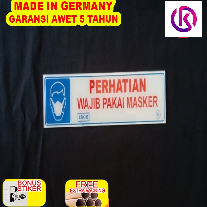 

Grosir Papan Label Akrilik Label Wajib Pakai Masker