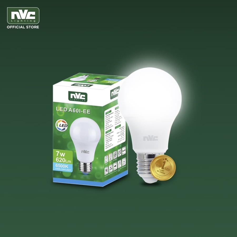 Lampu LED NVC-A60I-EE / Warna Putih 7 Watt / Bohlam Murah Hemat Listrik