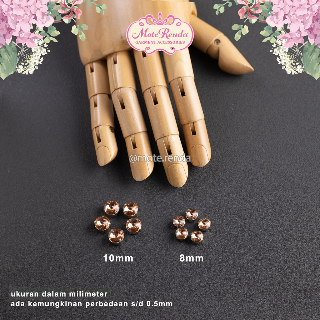 Payet kristal jahit orient, rhinestone with claws bentuk rivoli (harga per lusin), kode 0ROR