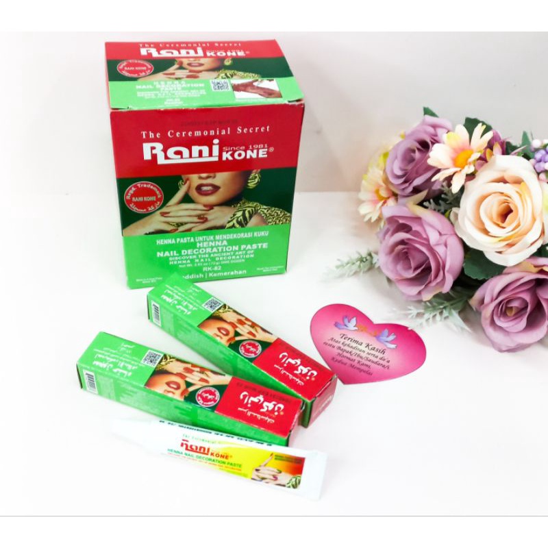 Henna Rani Kone Nail Decoration Paste Kutek Henna Pacar Kuku