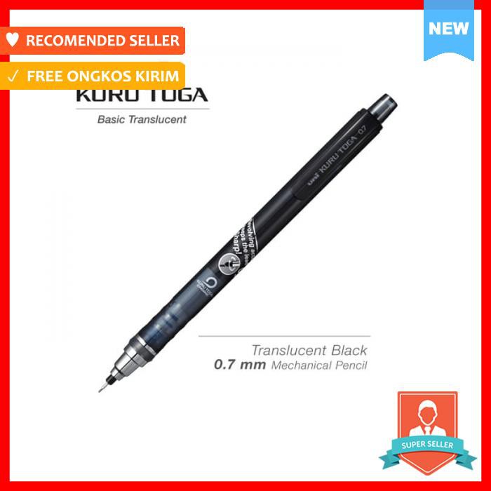

Pensil - Uni Kuru Toga Mechanical Pencil 0.7 Mm Translucent Black - Alat Tulis