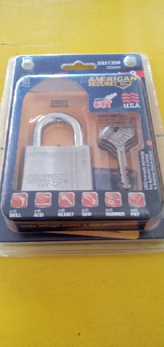 American Secure Gembok Anti Maling 50mm Short Termurah - 50 Mm Pendek
