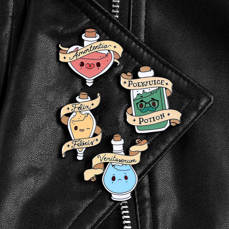 Magic Love Potions Enamel Pins Banner Cartoon Brooches Shirt Bag Colorful Badge Jewelry Classic for Bag Lapel Pin Buckle Animal Jewelry Gift for Friend