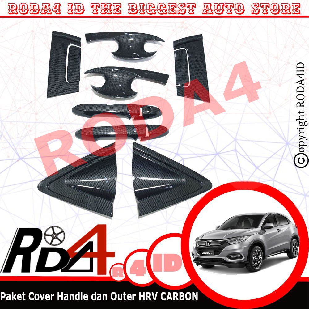 Paket cover dan Outer Handle Honda HRV CARBON