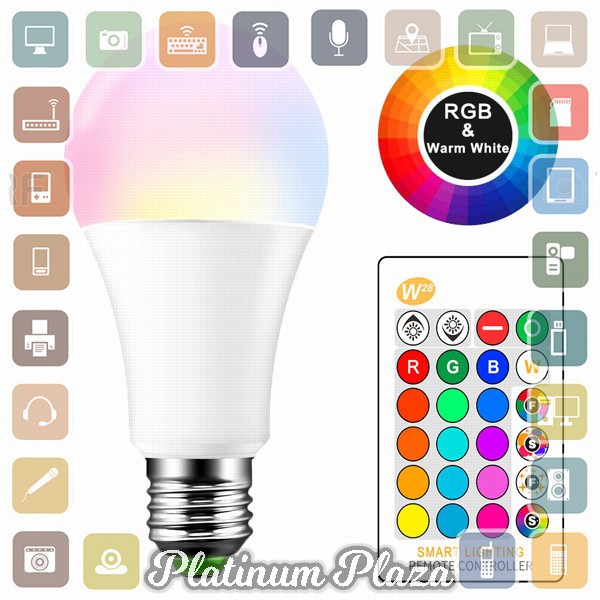 BONDA Lampu Bohlam RGB dengan Remote Control E27 10W - B5 - White`2FVGDN-