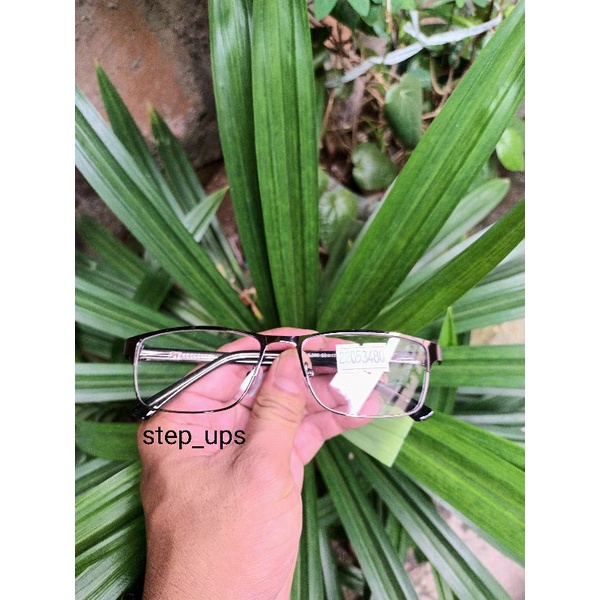 frame kacamata formal custome engsel pegas bingkai metal hitam pria wanita
