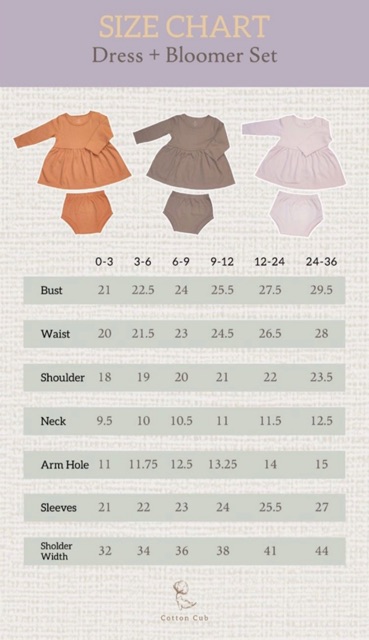 Cotton Cub Dress + Bloomer Set - Terusan Setelan Anak Bayi Cewe Lucu dengan Celana Pendek Dalaman