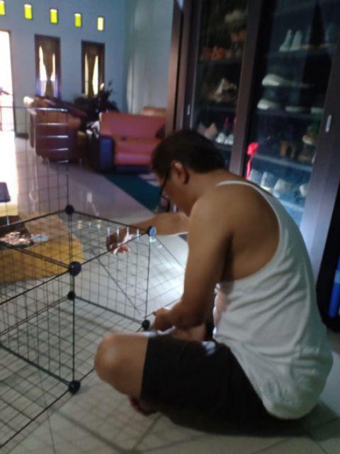 Rak Buku Besi Rak Serbaguna Rak Toys Storage Box Lemari Susun 12 Kotak