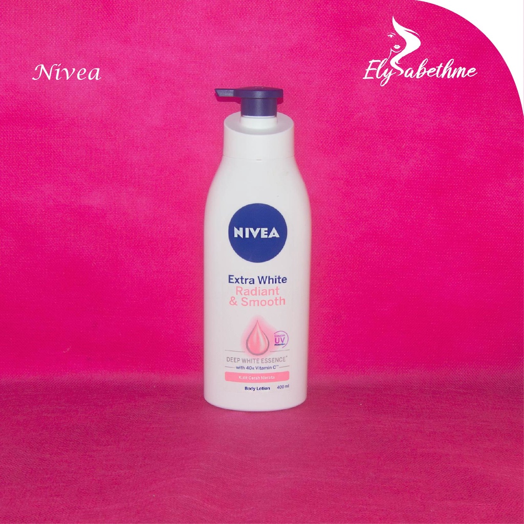 ✿ELYSABETHME✿ Nivea Extra white radiant and smooth 400ml hand body lotion serum mudah menyerap pelembab kulit putih cerah