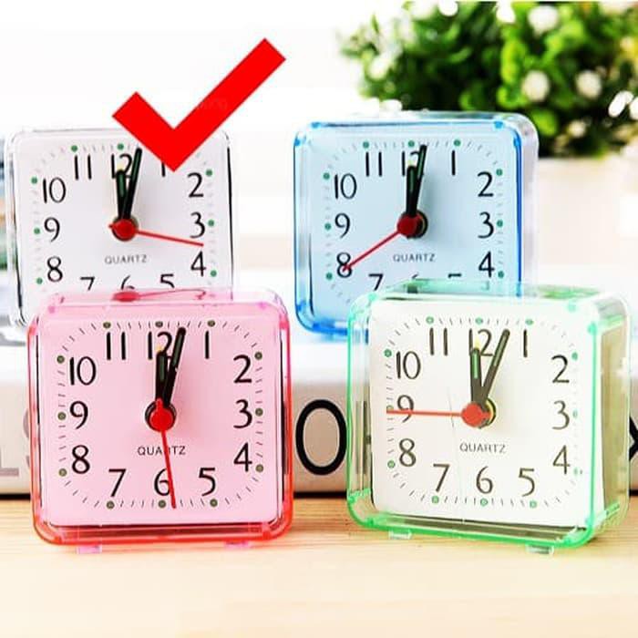 LAMBERA | JAM ALARM WEKER MEJA BAGUS KECIL MURAH AWET BATERAI PUTIH