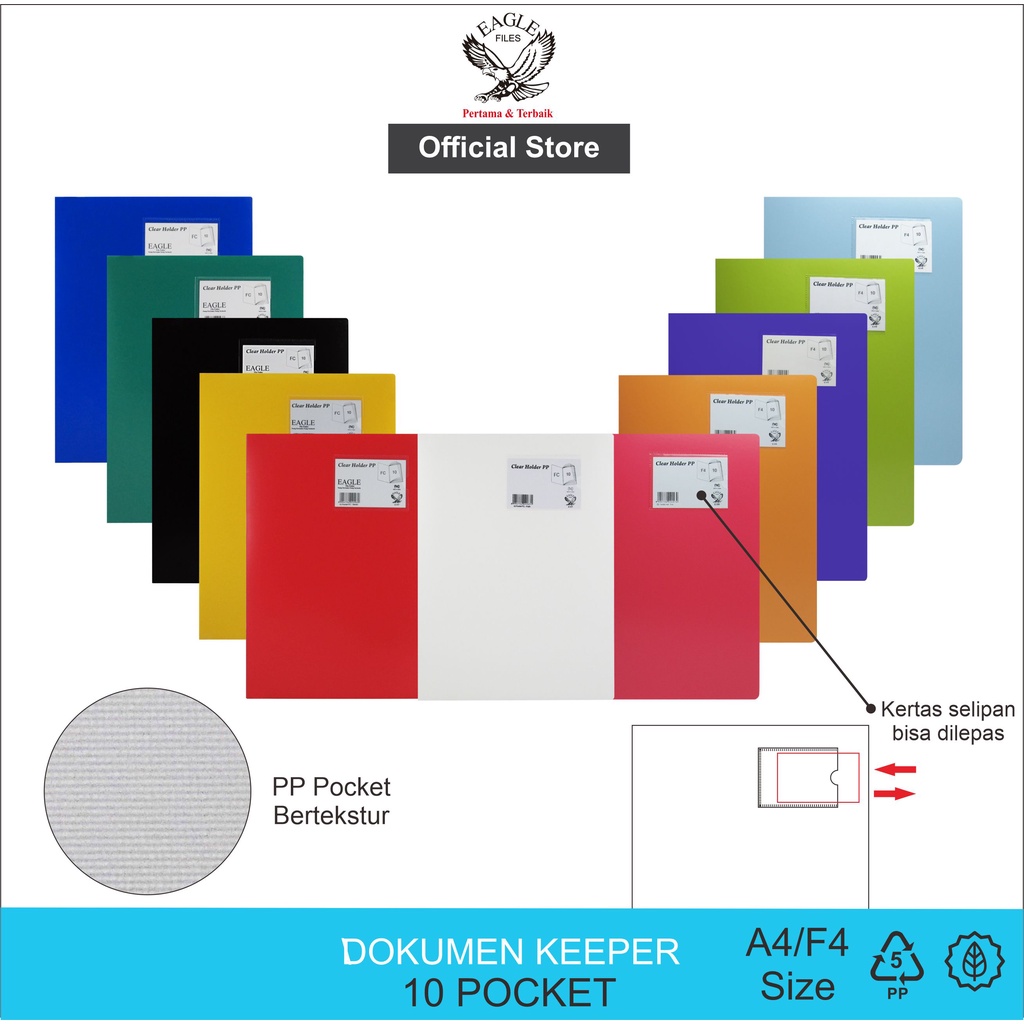 

Dokumen Keeper / Clear Holder / Document Keeper / Display Book EAGLE Map File A4/F4 10 Pocket