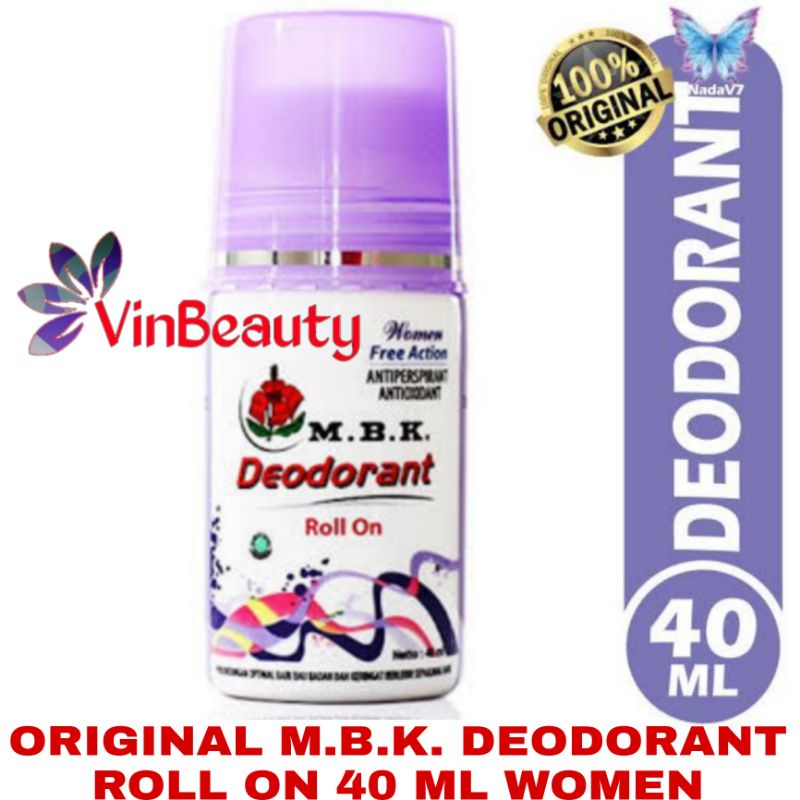 ORIGINAL M.B.K. DEODORANT ROLL ON 40 ML / DEODORANT MBK ROLL ON WOMEN UNGU