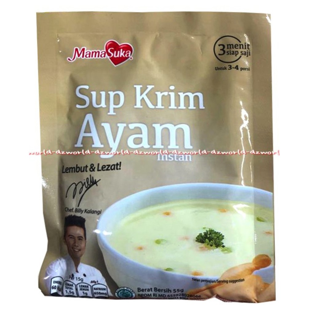 Sup Krim Jagung Ayam Jamur Mama Suka Komplit Sop cream Instan Sup Praktis 55gr