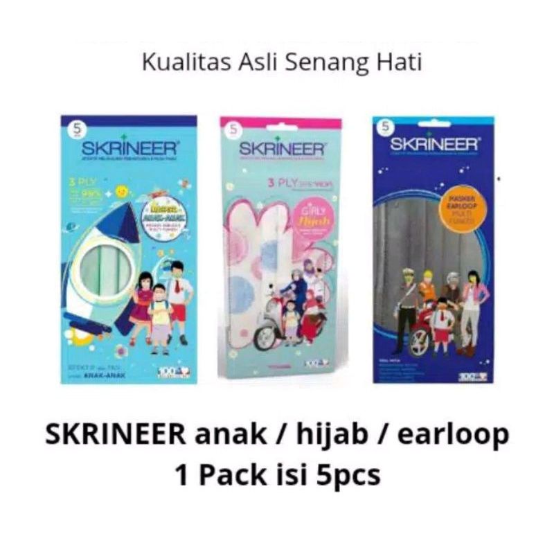 MASKER MULTI FUNGSI SKRINEER HIJAB/MULTI FUNGSI EARLOOP ISI 5 PCS