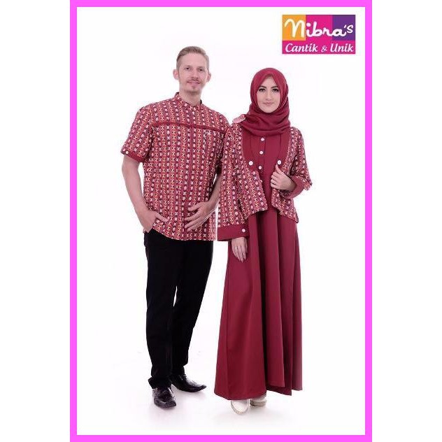 Baju Muslim Sarimbit Nibras Sarimbit 45 Marun Baju Sarimbit Muslim Gamis Couple Keluarga
