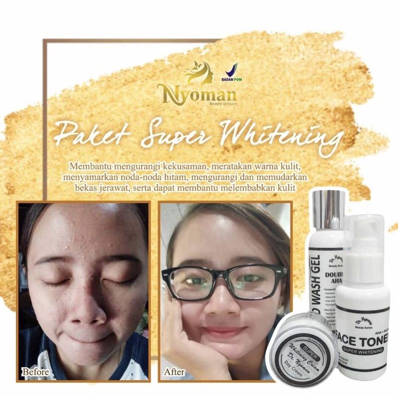 [FREE GIFT] WHITENING PLUS NYOMAN | Paket OILY Nyoman skincare / kemasan baru PAKET SUPER WHITENING NYOMAN SKINCARE | nyoman white plus NEW