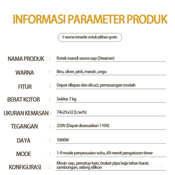 Peralatan pelangsing sauna uap murah/peralatan spa/mandi uap - Banyak bonus BE15
