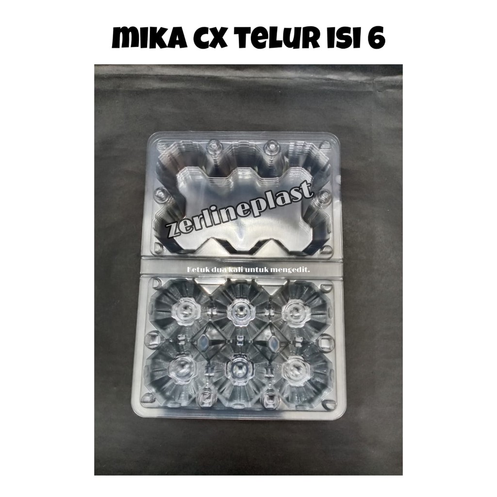 EGG TRAY - MIKA TELUR ISI 6  + KANCING