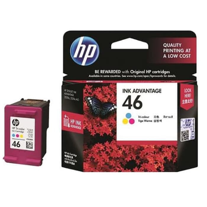 Tinta Original Cartridge Catridge Catrid HP 46 HP-46 HP46 Color Deskjet Ink Advantage 2520hc 2020hc