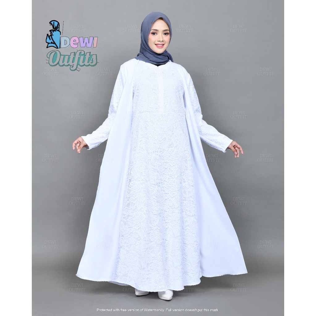 RAISA ABAYA Terbaru 2021 Gamis Putih Terbaru Baju Muslim Wanita Terbaru Gamis Putih Polos Wanita Ele