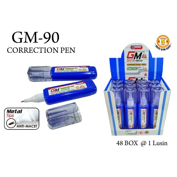 

ALAT TULIS TIP EX CAIR CORRECTION PEN GM90 BOTOL BIRU