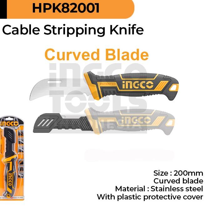 [KODE PRODUK Y9BEK5387] Cable Stripping Knife (Curved 8") INGCO HPK82001 Pisau Bengkok Kupas Pengupa