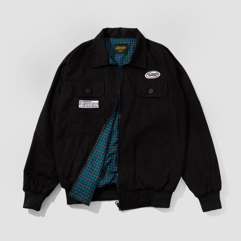 Queen Beer - Canvas Reversible Jacket Dariel Black