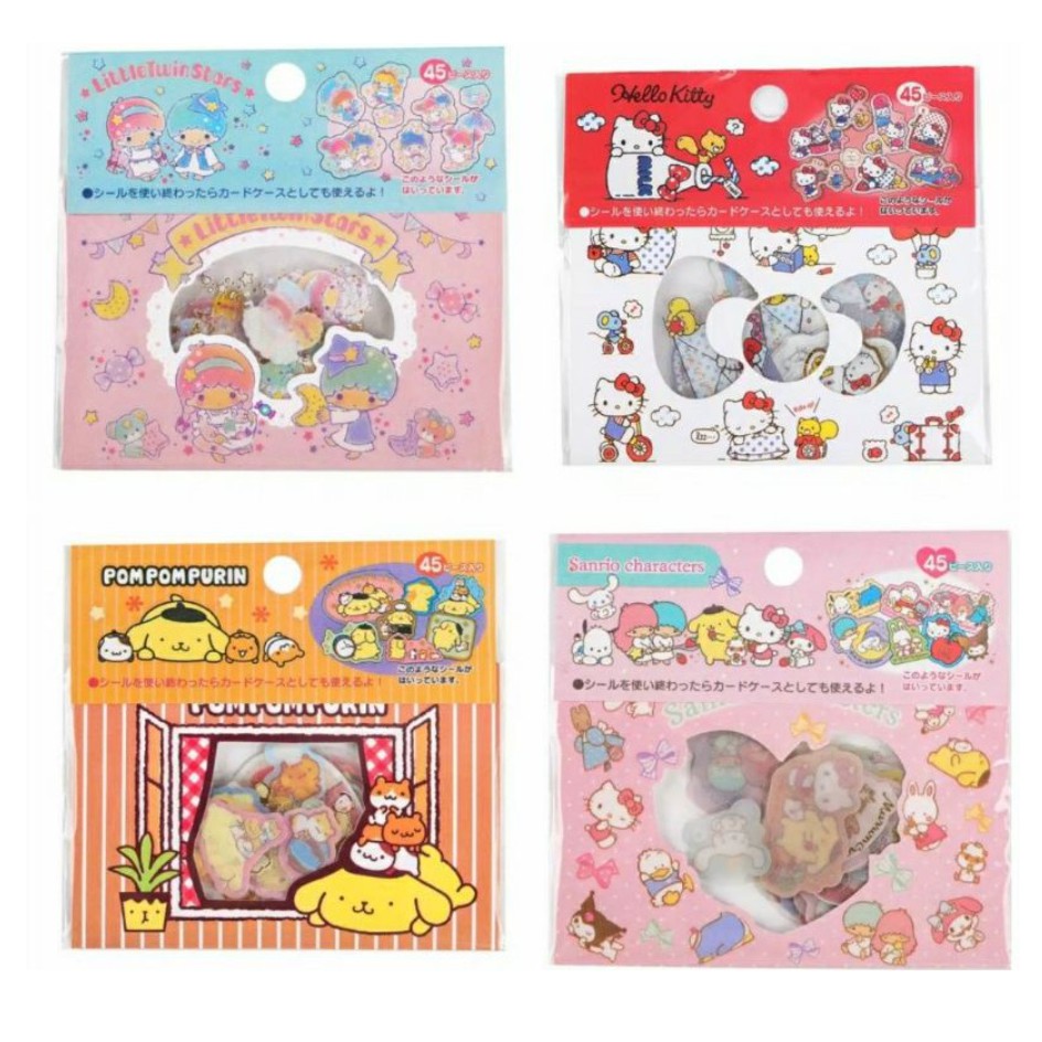 

45 pcs Flake Sticker Washi Tape Sanrio / My Melody / Little Twin Stars / Hello Kitty / Pompompurin