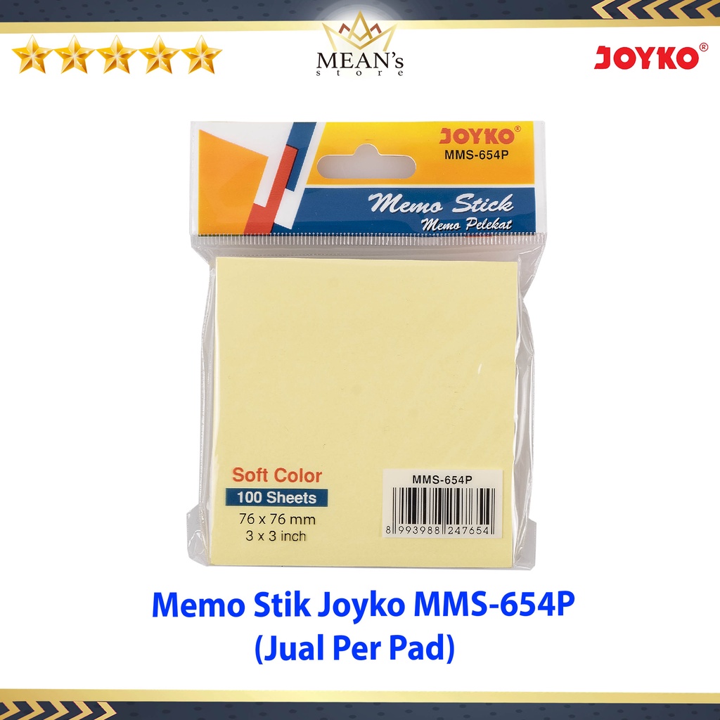 

Memo Stik Joyko MMS 654P Kuning / Sticky Notes 654 P / Notes