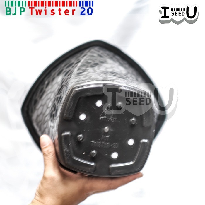 Pot Bunga Twister 20 Hitam (BJP)