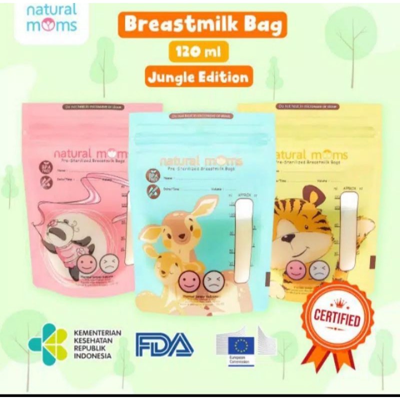 GEA &amp; NATURAL MOM kantong asi tempat simpan asi breast milk bag storage 120 ml