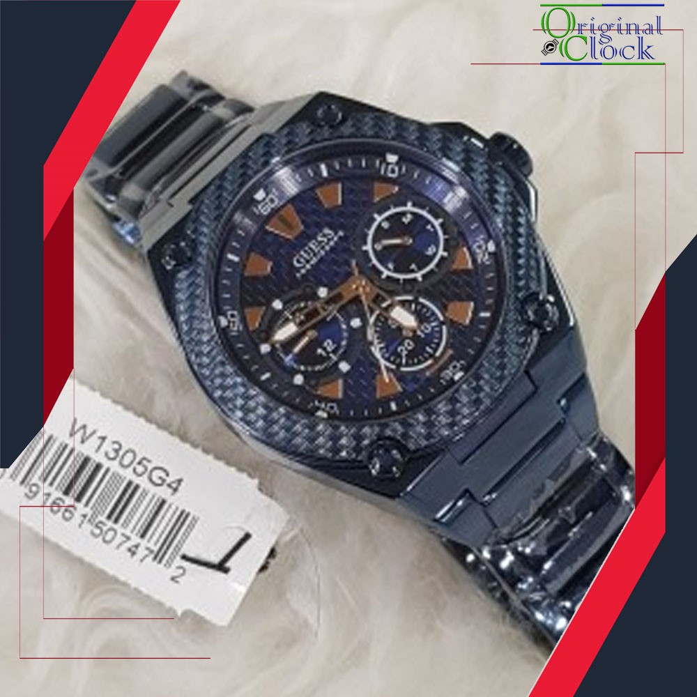 JAM TANGAN PRIA WANITA | RANTAI | KULIT | KARET | MURAH | PRIA GU3SS W1305G4 LEGACY BLUE DIAL STAINL
