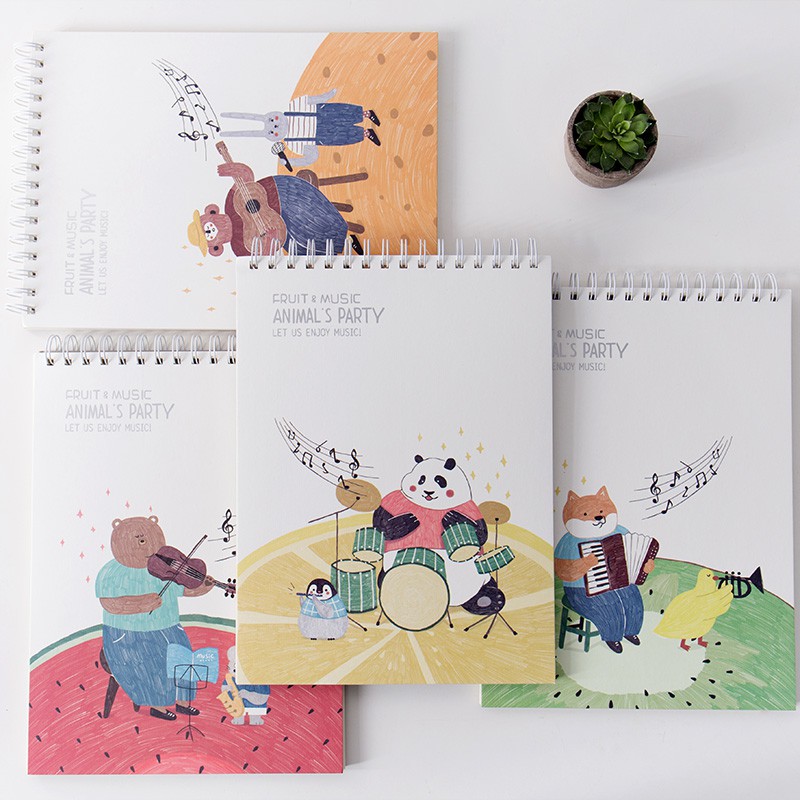 

Fruit Music Party Spiral Sketchbook Size B5, A4 dan B4 (Buku Gambar / Buku Sketsa)