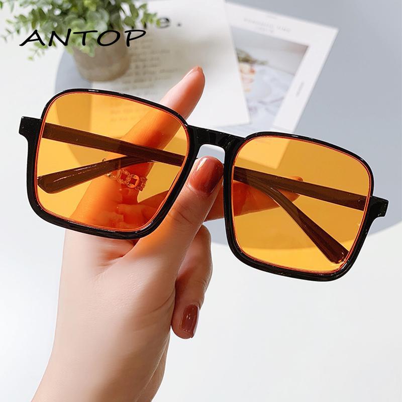 Kacamata Hitam Korea Retro Wanita Klasik Frame Kotak Besar Anti Radiasi Uv Untuk Sunglasses ANTOP