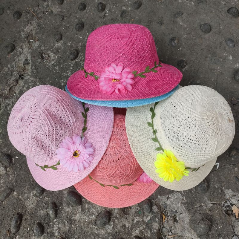 QL topi pantai anak perempuan topi pantai anak cewek topi musim panas topi anak keren