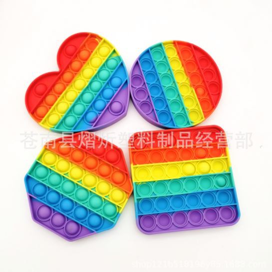 MB Pop It Murah Mainan Sensorik Pereda Stress/Fidget Pop Its Square Rainbow Multicolor Foxmind-1