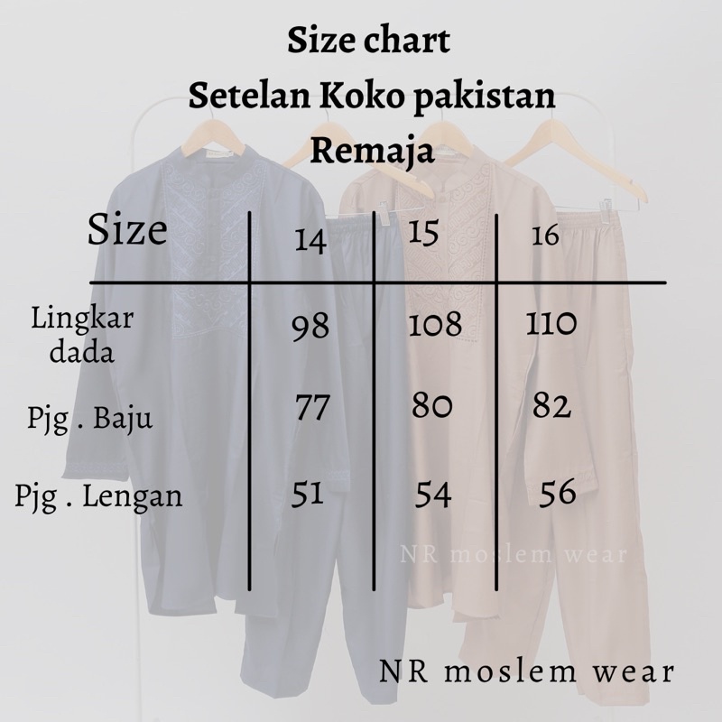 BAJU KOKO SETELAN ANAK SD- SMP- SMA REMAJA / KOKO SETELAN PAKISTAN kode PK-12