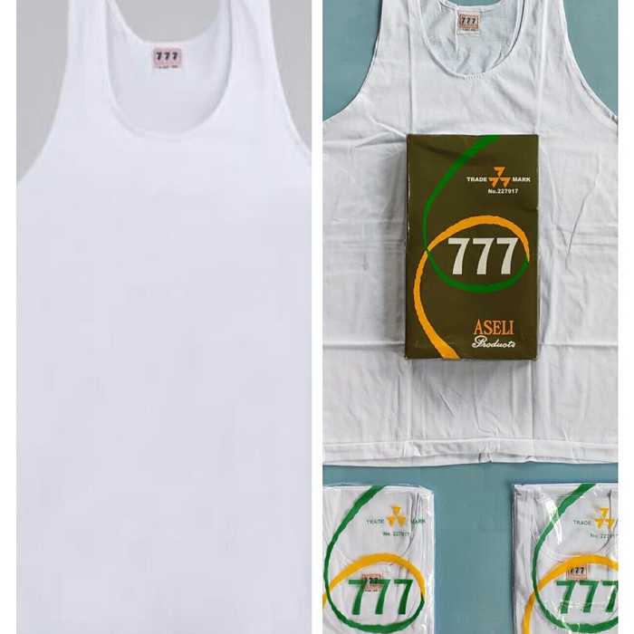 6pcs Singlet Pria Dewasa 777 | Pakaian Kaos Dalam Laki Laki | Open Sorex Grosir 6pcs