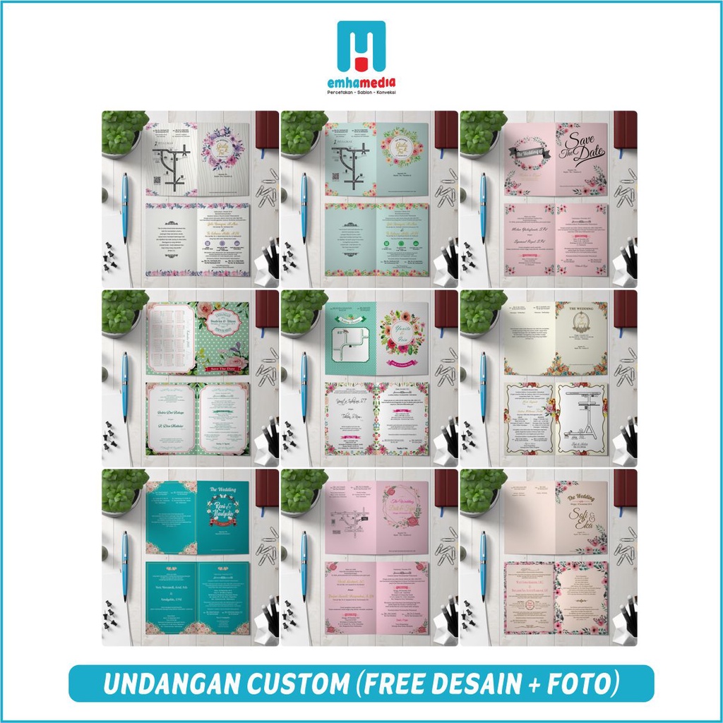 Jual PROMO FREE ONGKIR UNDANGAN FOTO UNDANGAN CUSTOM VINTAGE RUSTIC FREE DESAIN FREE